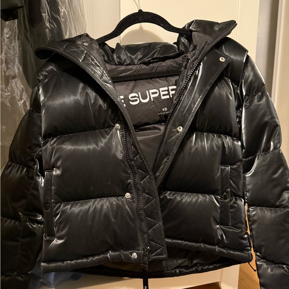 Aritzia Glossy Black Puffer Jacket - Picture 3 of 7